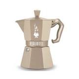 Гейзерная кофеварка Bialetti Moka Exclusive Octagonal Induction на 3 чашки (130 мл) Песочная