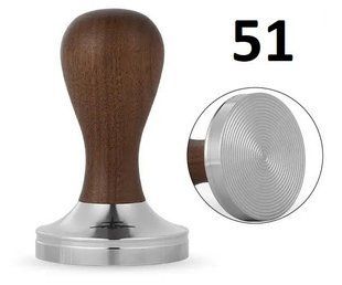 Темпер для кави MHW-3Bomber 51 mm Vase рефлений темне дерево