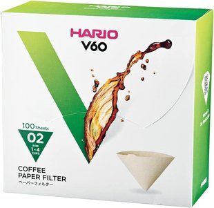 Фильтры Hario V60 02 для кофе, 100 шт, белые, коробка