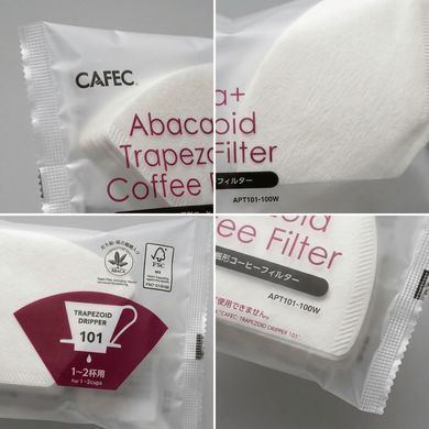 Фільтри паперові 101 CAFEC ABACA+ Trapezoid Filter Paper 100 шт