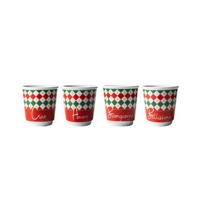 Набор чашек Bialetti Tricolore 80 мл 4 шт