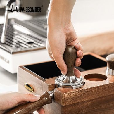 Темпер для кави MHW-3Bomber 51 mm Vase рефлений темне дерево