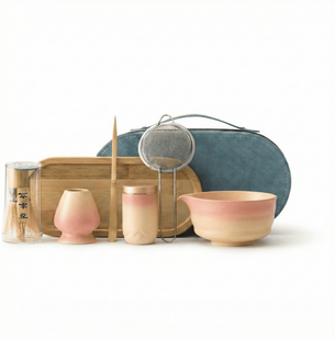 Набір для приготування чаю Матча подарунковий Matcha Case Kit Pink