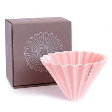 Пуровер воронка фарфоровая ORIGAMI dripper M Pink, 02, 1-4 чашки