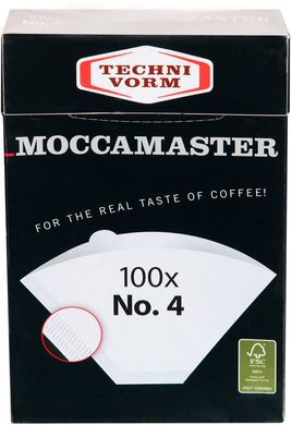 Фильтры для кофеварок 04 Moccamaster, Clever Dripper, Wilfa белые 100 шт, 04, 100, коробка