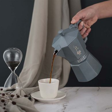 Гейзерна кавоварка Bialetti Moka Exclusive Octagonal Induction на 6 чашок (270 мл) Сіра