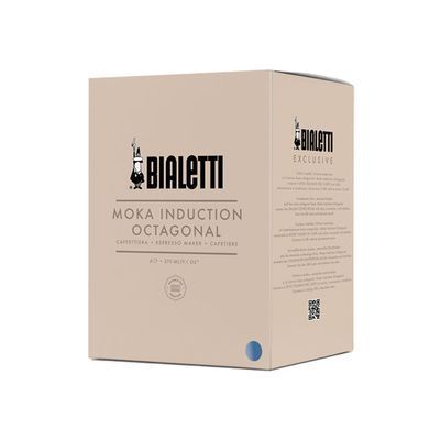 Гейзерна кавоварка Bialetti Moka Exclusive Octagonal Induction на 6 чашок (270 мл) Сіра
