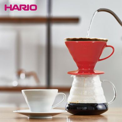 Пуровер воронка Hario V60 02 керамика красный