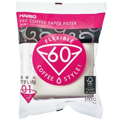 Фільтри Hario V60 01 100 шт білі