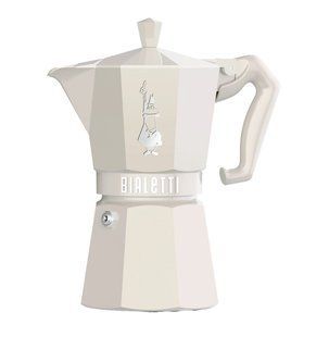 Гейзерная кофеварка Bialetti Moka Express Exclusive на 6 чашек (270 мл) Кремовая