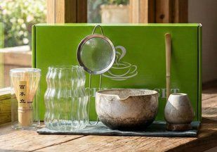 Набір для приготування чаю матча на 7 предметів сірий