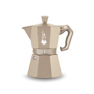 Гейзерная кофеварка Bialetti Moka Express Exclusive на 3 чашки (130 мл) Песочная