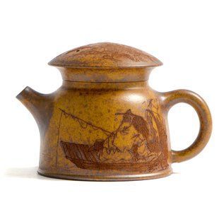 Исинский чайник Цзин Лань (Дуань Ни) "Рыбак" 220 мл