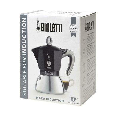 Гейзерная кофеварка Bialetti на 6 чашки Moka Induction (280 мл) черная