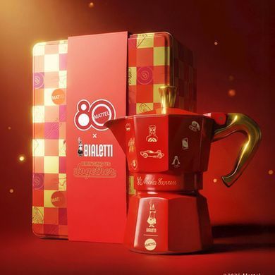 Гейзерна кавоварка Bialetti Moka Express Mattel 80th Аnniversario 3 чашки (130 мл)