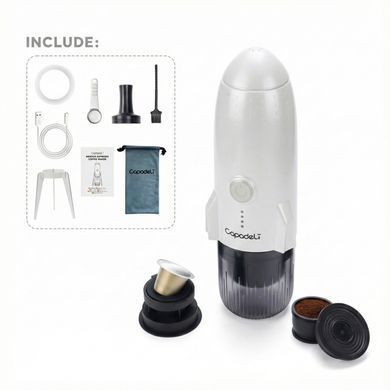 Портативна кавоварка Capadeli Portable Impetus 2 в 1 Біла