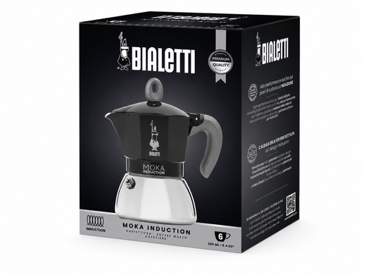 Гейзерна кавоварка Bialetti на 6 чашки Moka Induction (280 мл) чорна