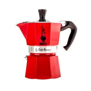 Гейзерна кавоварка Bialetti Moka Express на 3 чашки (130 мл) Червона