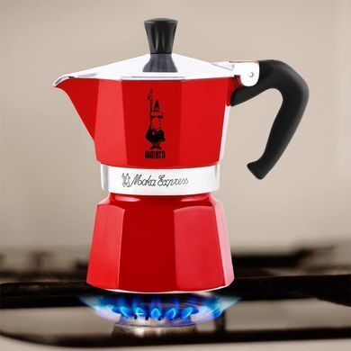 Гейзерна кавоварка Bialetti Moka Express на 1 чашу (60 мл) Червона