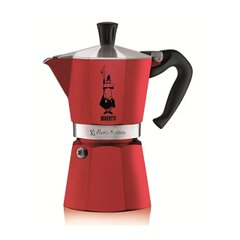 Гейзерна кавоварка Bialetti Moka Express на 6 чашки (270 мл) Червона
