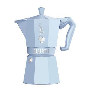 Гейзерна кавоварка Bialetti Moka Express Exclusive на 6 чашок (270 мл) Блакитна