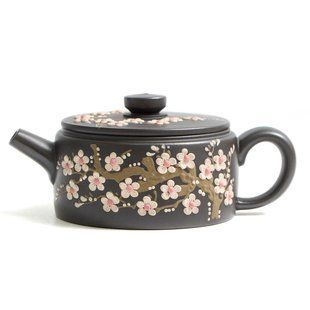 Чайник исинский Хань Ва Ху (Хэй Чжу Ни) "Цветущая Слива" Термохром  130 мл