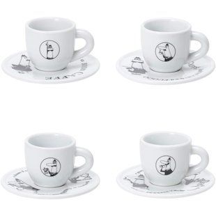 Набор чашек с блюдцами Bialetti Tazzine Moka Carosello 80 мл 4 штук