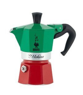 Гейзерная кофеварка Bialetti La Mokina Italia на 1/2 чашки цветная (40 мл)