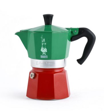 Гейзерная кофеварка Bialetti Moka Express Italia на 3 чашки цветная (130 мл)