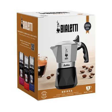 Гейзерная кофеварка Bialetti Brikka на 2 чашки (100 мл)