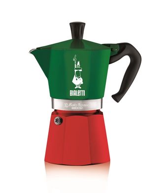 Гейзерная кофеварка Bialetti Moka Express Italia на 6 чашек цветная (270 мл)