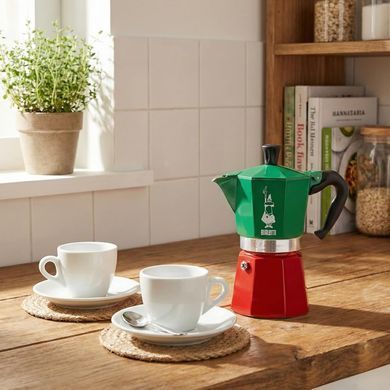 Гейзерна кавоварка Bialetti Moka Express Italia на 6 чашок кольорова (270 мл)