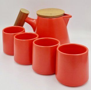 Чайний набір Climber Tea Set TPA800-03 (800мл+4х220мл) Червоний