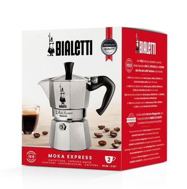 Гейзерна кавоварка Bialetti Moka Express на 2 чашки (90 мл)