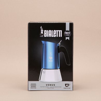 Гейзерна кавоварка Bialetti на 4 чашок New Venus Induction (170 мл) Блакитна