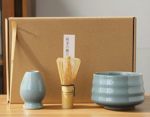 Набір для приготування чаю Матча подарунковий Сracked blue 500 мл