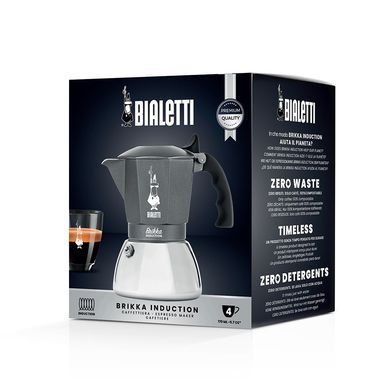 Гейзерна кавоварка Bialetti Brikka Induction на 4 чашки (170 мл)