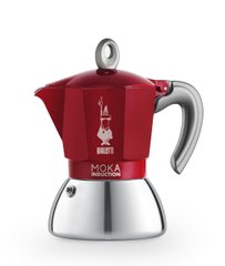 Гейзерна кавоварка Bialetti на 4 чашки Moka Induction (150 мл) червона