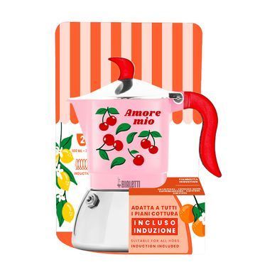 Гейзерная кофеварка Bialetti Fiammetta Induction Cherries на 2 чашки (100 мл)