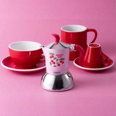 Гейзерная кофеварка Bialetti Fiammetta Induction Cherries на 2 чашки (100 мл)
