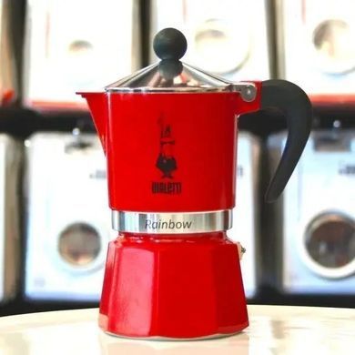 Гейзерная кофеварка Bialetti Rainbow Red 3 чашки (130 мл)