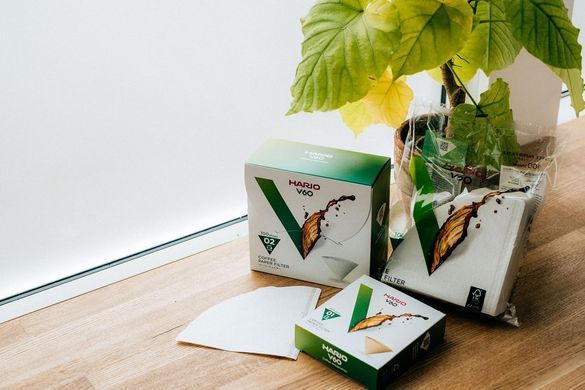 Фільтри Hario V60 01 для кави, 100 шт, білі, коробка