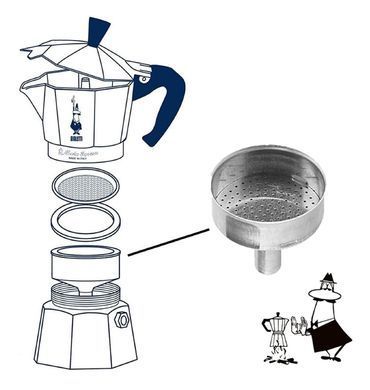 Змінна воронка для кавоварок Bialetti на 1 чашку (Moka Express, Dama, Mini Express)