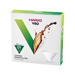 Фильтры Hario V60  01 для кофе, 40 шт, белые