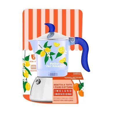 Гейзерная кофеварка Bialetti Fiammetta Induction Lemons на 2 чашки (100 мл)