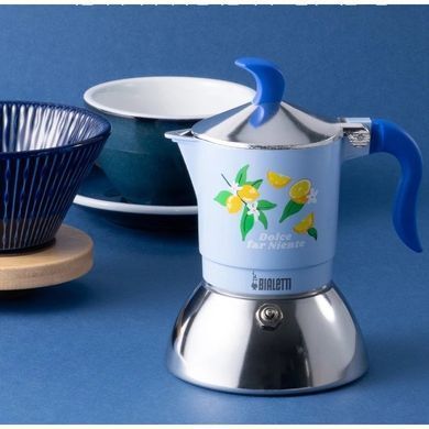 Гейзерная кофеварка Bialetti Fiammetta Induction Lemons на 2 чашки (100 мл)