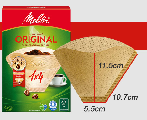 Фильтры бумажные Melitta original Bamboo 1x4 80 шт бежевые