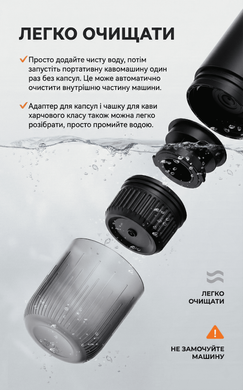 Кофеварка портативная iCafilas Portable Espresso Maker ME2604 Черная