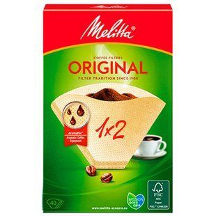 Фільтри паперові Melitta original 1x2 40 шт бежеві