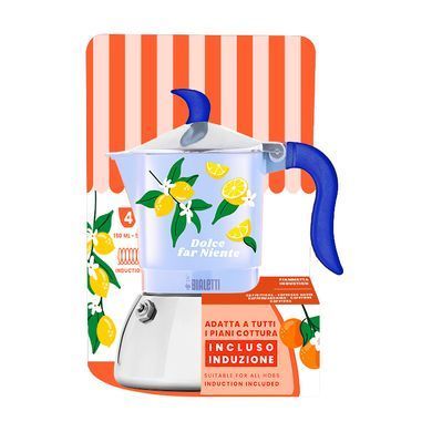 Гейзерная кофеварка Bialetti Fiammetta Induction Lemons на 4 чашки (150 мл)